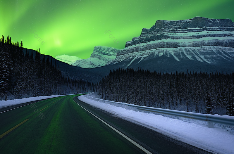 极光和道路,高清,摄影图,摄影图片,图片大全,摄影图免费下载